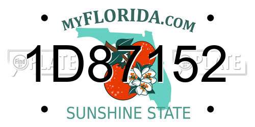 1D87152 Florida License Plate