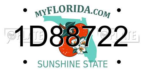 1D88722 Florida License Plate