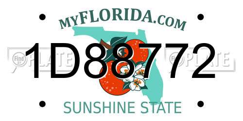 1D88772 Florida License Plate