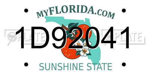 1D92041 Florida License Plate