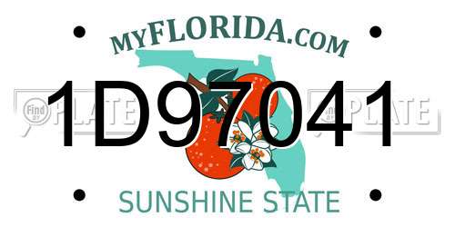 1D97041 Florida License Plate