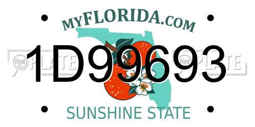 1D99693 Florida License Plate