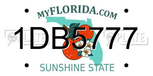 1DB5777 Florida License Plate