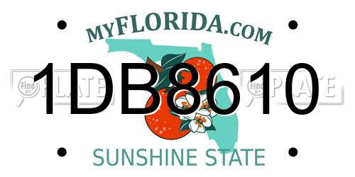 1DB8610 Florida License Plate