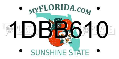 1DBB610 Florida License Plate