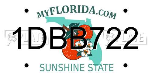 1DBB722 Florida License Plate