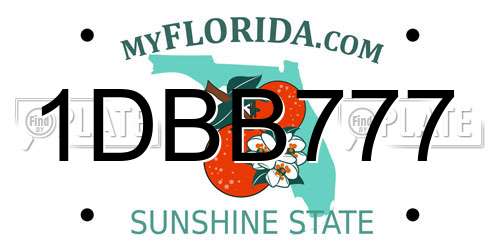 1DBB777 Florida License Plate