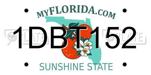 1DBT152 Florida License Plate