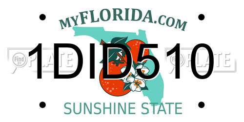 1DID510 Florida License Plate