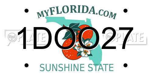 1DOO27 Florida License Plate