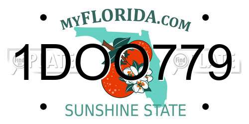 1DOO779 Florida License Plate