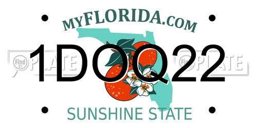1DOQ22 Florida License Plate