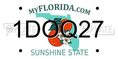 1DOQ27 Florida License Plate