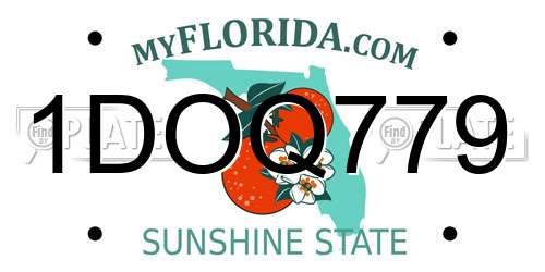 1DOQ779 Florida License Plate