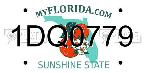 1DQ0779 Florida License Plate