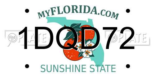 1DQD72 Florida License Plate