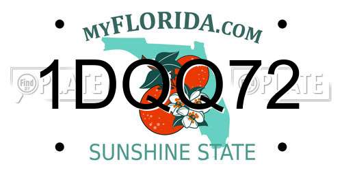 1DQQ72 Florida License Plate