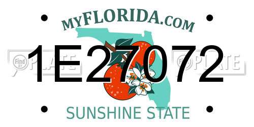 1E27072 Florida License Plate