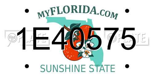 1E40575 Florida License Plate