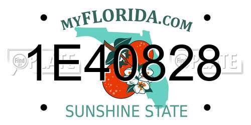 1E40828 Florida License Plate