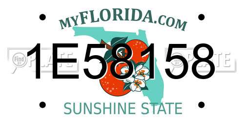 1E58158 Florida License Plate