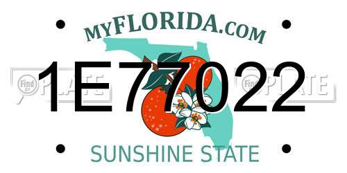 1E77022 Florida License Plate
