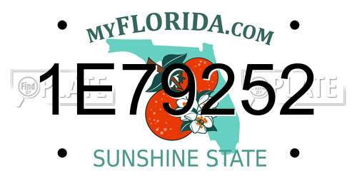 1E79252 Florida License Plate