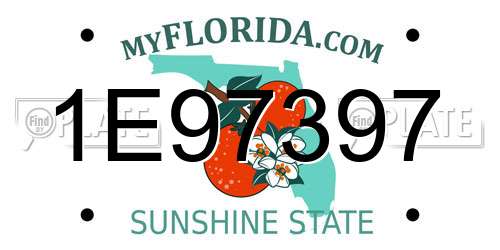 1E97397 Florida License Plate