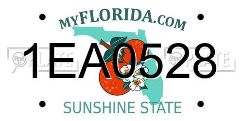 1EA0528 Florida License Plate