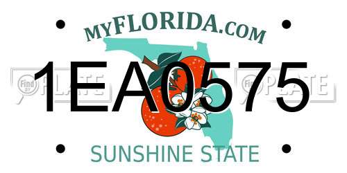 1EA0575 Florida License Plate