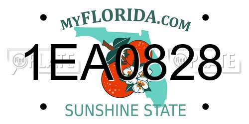 1EA0828 Florida License Plate
