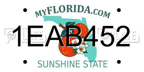 1EAB452 Florida License Plate