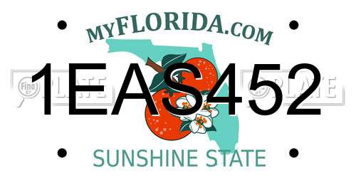 1EAS452 Florida License Plate