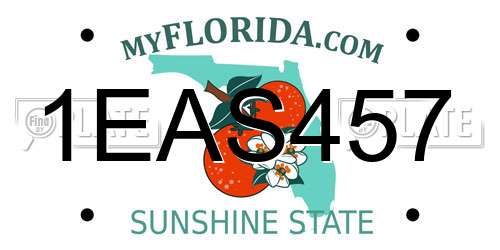 1EAS457 Florida License Plate