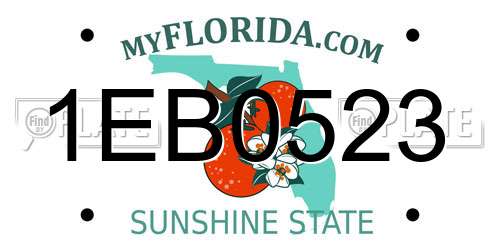 1EB0523 Florida License Plate
