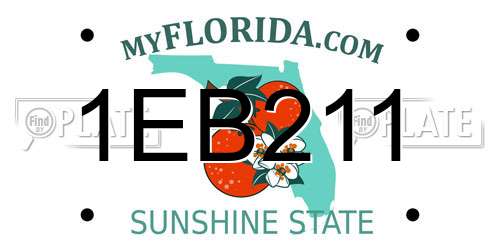1EB211 Florida License Plate