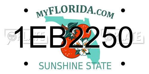 1EB2250 Florida License Plate