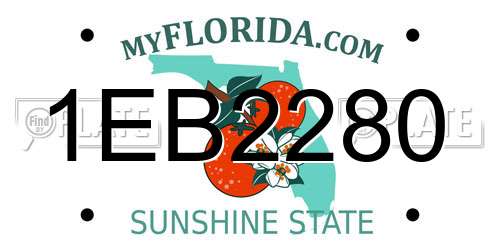 1EB2280 Florida License Plate