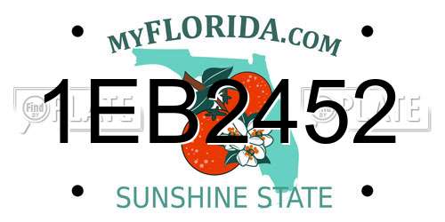 1EB2452 Florida License Plate