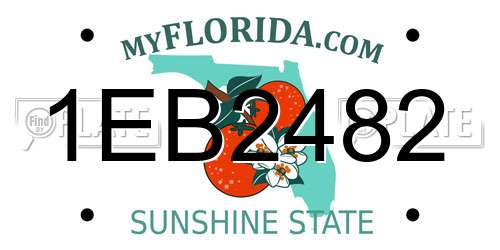 1EB2482 Florida License Plate