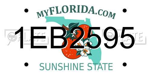 1EB2595 Florida License Plate
