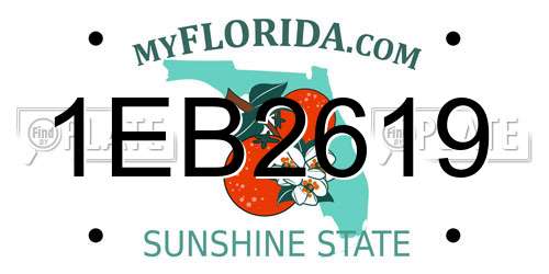 1EB2619 Florida License Plate