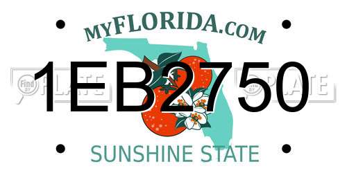 1EB2750 Florida License Plate