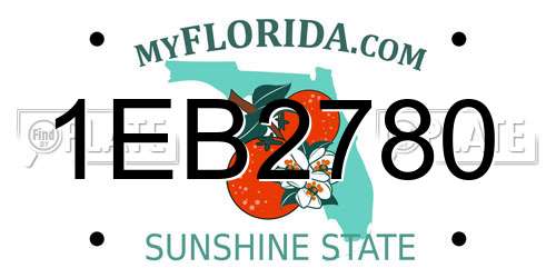 1EB2780 Florida License Plate