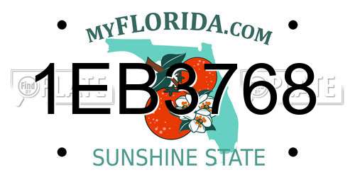 1EB3768 Florida License Plate
