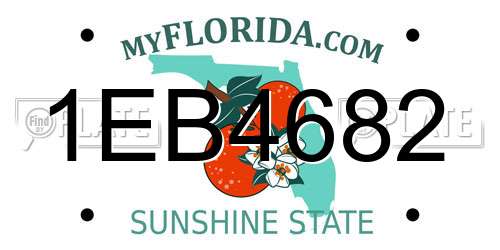 1EB4682 Florida License Plate
