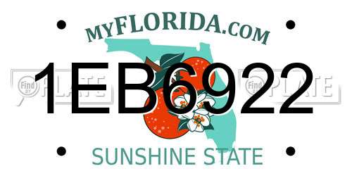 1EB6922 Florida License Plate