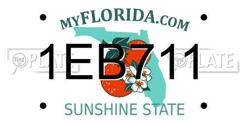 1EB711 Florida License Plate