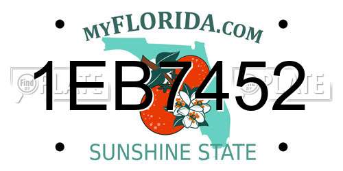 1EB7452 Florida License Plate