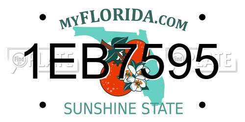1EB7595 Florida License Plate